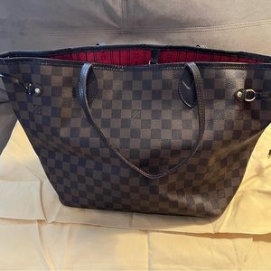 AUTHENTIC Louis Vuitton Neverfull MM damier brown.